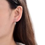 MOISS stříbrné náušnice KŘÍŽEK