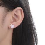 MOISS stříbrné náušnice SRDCE SMALT