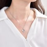 MOISS stříbrný řetízek KŘÍŽEK, SRDCE