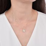 MOISS stříbrný náhrdelník ČTŘLÍSTEK GOLD