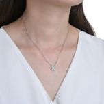 MOISS stříbrný náhrdelník OPÁL KVĚTINA