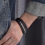 DIVERSE kožený náramek z oceli