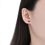 MOISS stříbrné náušnice SRDCE 2-7mm