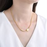 MOISS stříbrný náhrdelník GOLD SRDCE