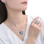 MOISS stříbrný prsten SMALT MOTÝL