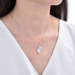 MOISS perlový stříbrný náhrdelník LIST