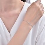 MOISS stříbrný řetízkový náramek SRDCE