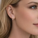 MOISS naušnice ze žlutého zlata KŘÍŽEK