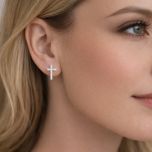 MOISS náušnice z bílého zlata KŘÍŽEK