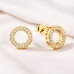 MOISS stříbrné náušnice KRUH GOLD