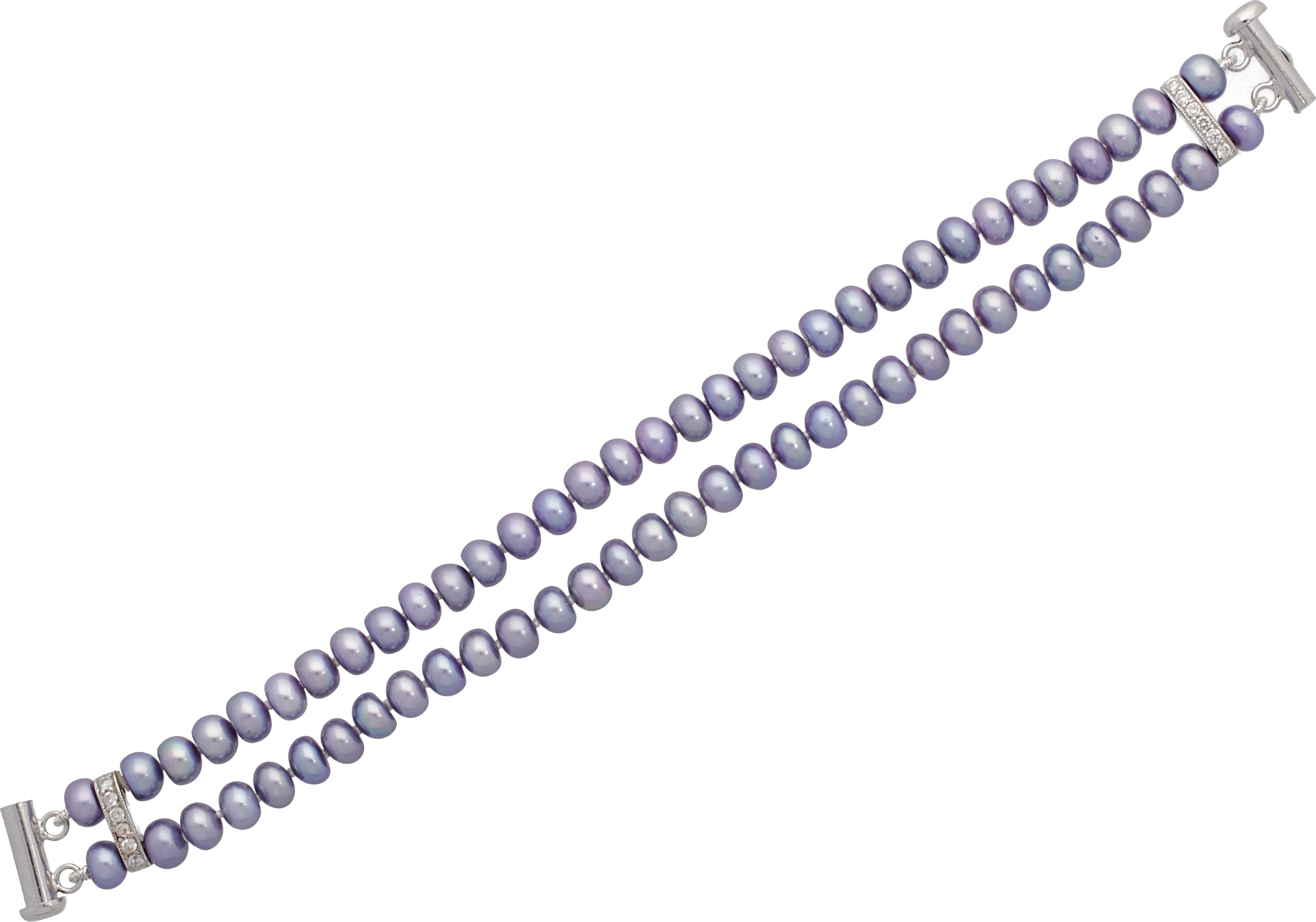Moonpearls MOON Antigona - náramek z pravých fialových říčních perel 00362726 Délka 17 cm 00362726 + doprava ZDARMA