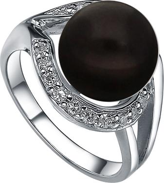 Moonpearls MOON Judie - prsten s pravou říční černou perlou RP000038 Velikost 52 mm RP000038