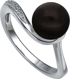 Moonpearls MOON Salem - prsten s pravou říční černou perlou RP000020 Velikost 49 mm RP000020
