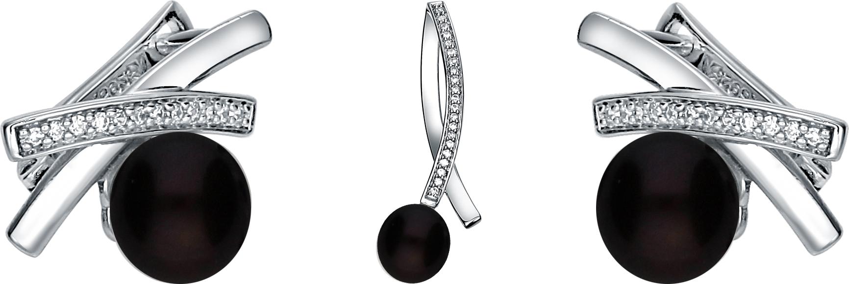 Moonpearls MOON Thirsa - originální sada z pravých černých říčních perel SP000064 SP000064 + doprava ZDARMA