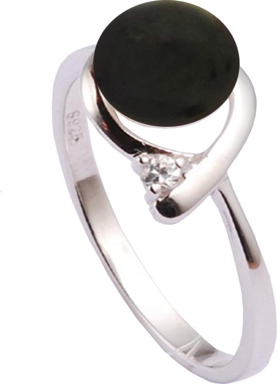 Moonpearls MOON Azalia - prsten s pravou říční černou perlou RP000116 Velikost 49 mm RP000116