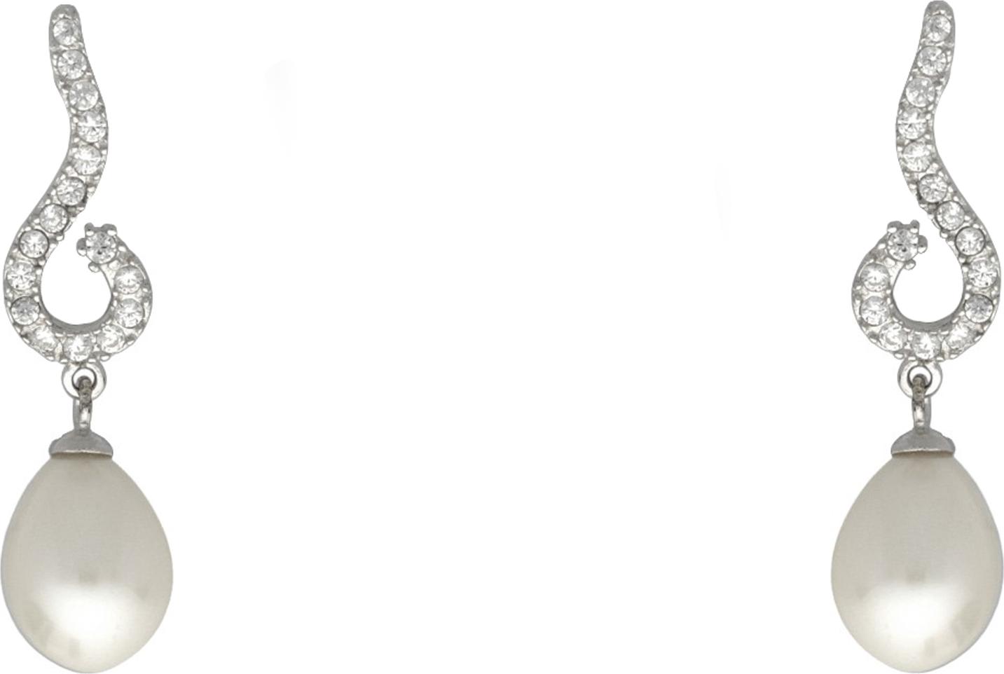 Moonpearls MOON Aharon - náušnice s pravými říčními bílými perlami EP000004 EP000004