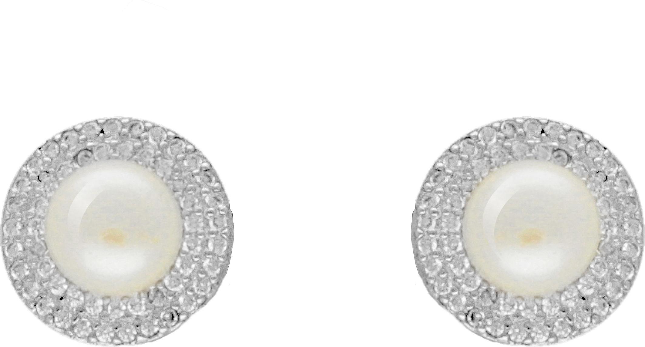 Moonpearls MOON Anshel - náušnice s pravými říčními bílými perlami EP000059 EP000059