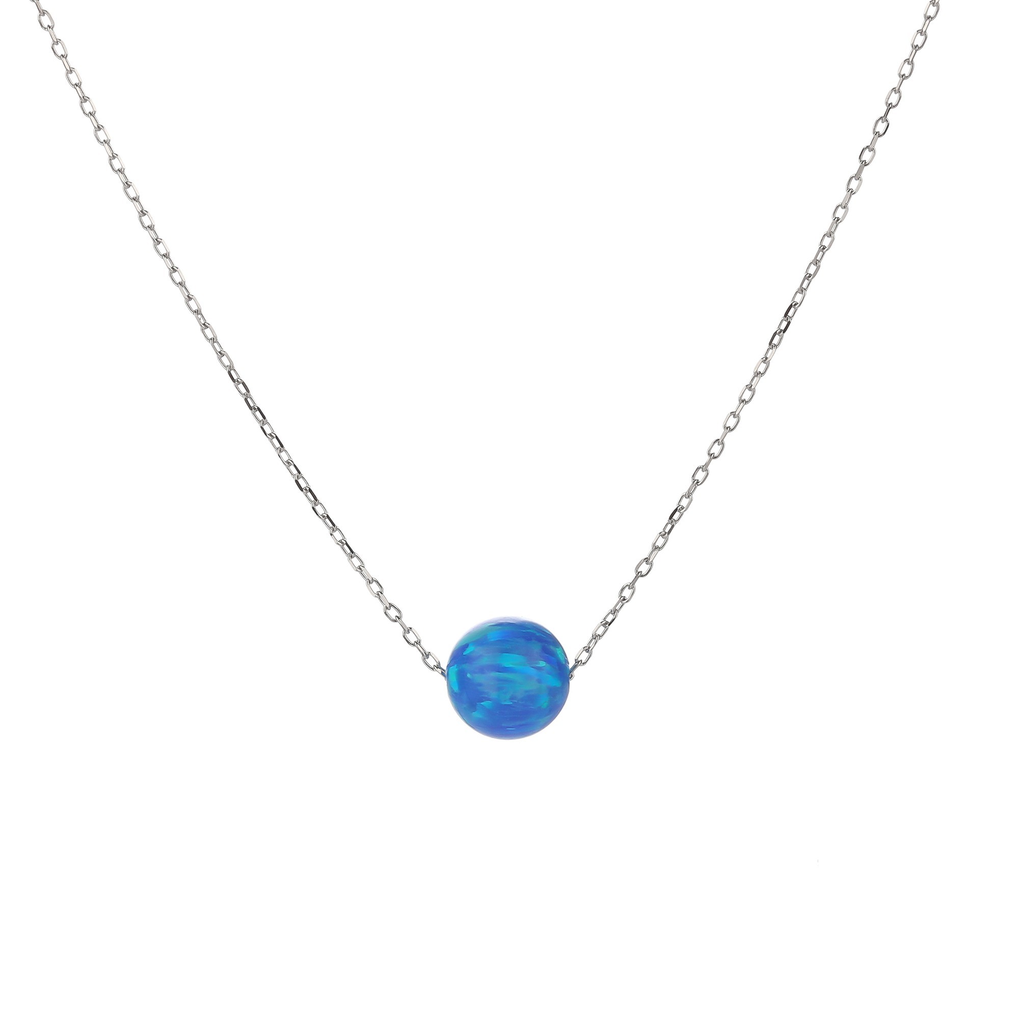 MOISS Moiss stříbrný náhrdelník s tmavě modrým OPÁLEM 8 mm N0000246 N0000246