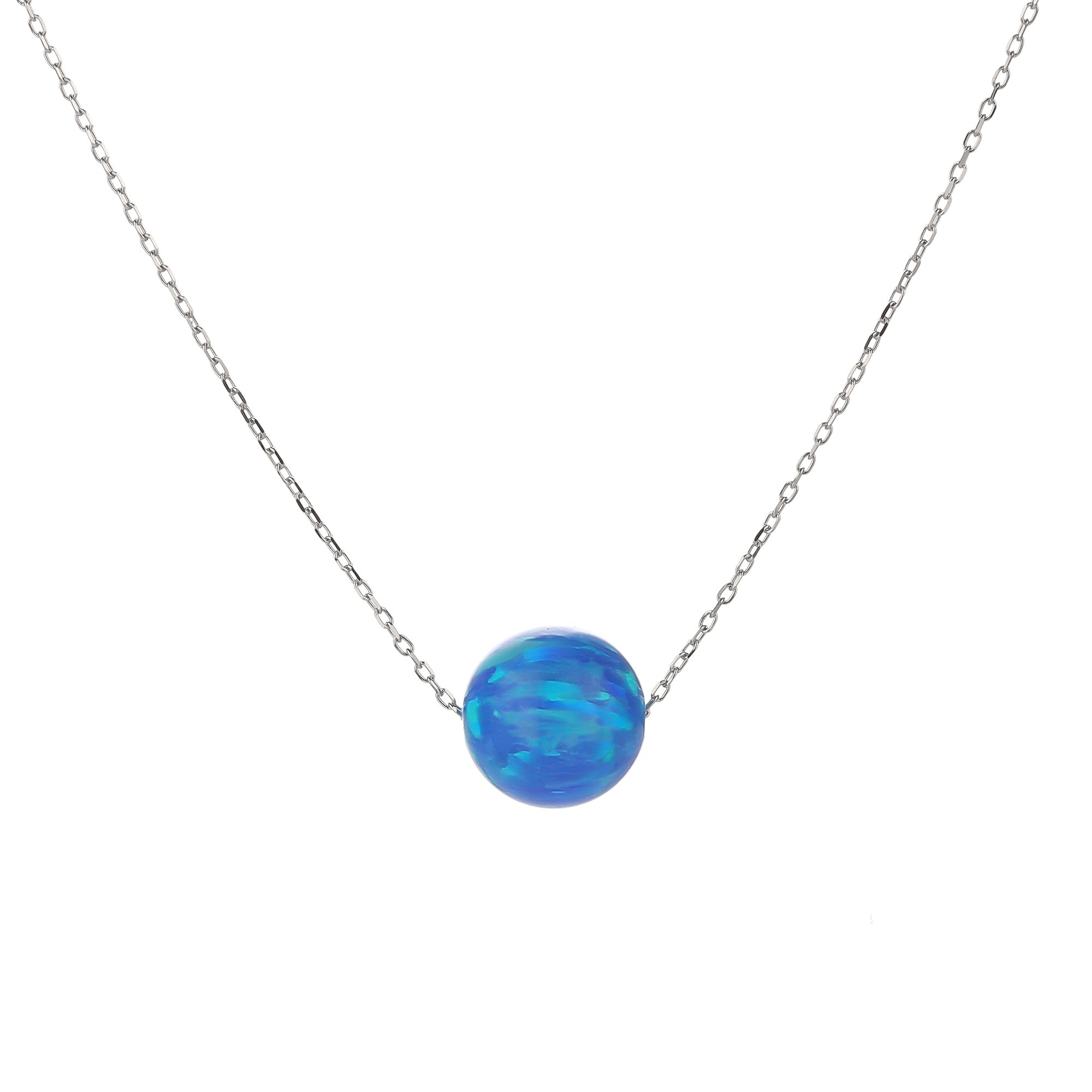 MOISS Moiss stříbrný náhrdelník s tmavě modrým OPÁLEM 10mm N0000249 N0000249
