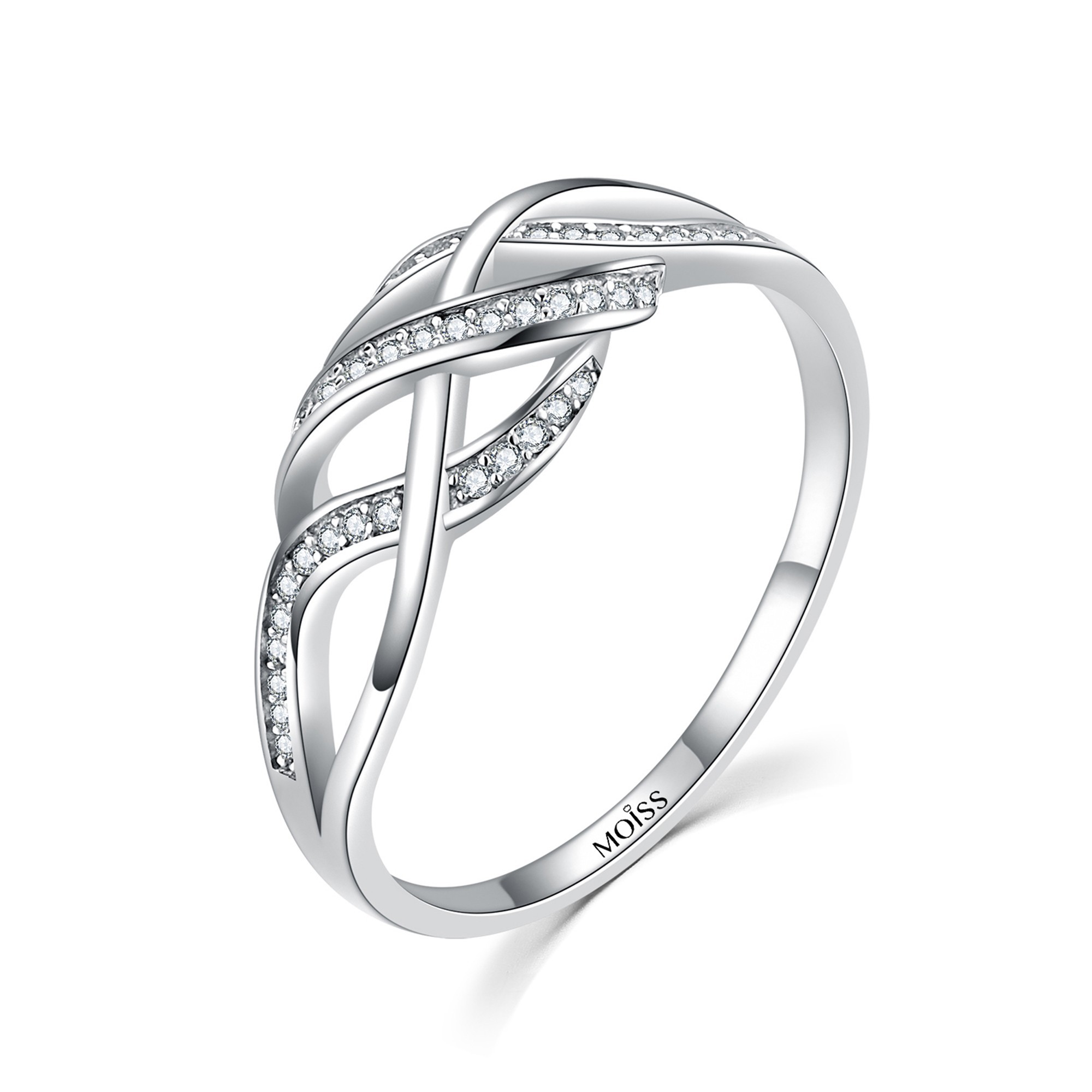 MOISS Moiss stříbrný prsten s bílými zirkony HEIKE R0000804 Velikost 56 mm R0000805