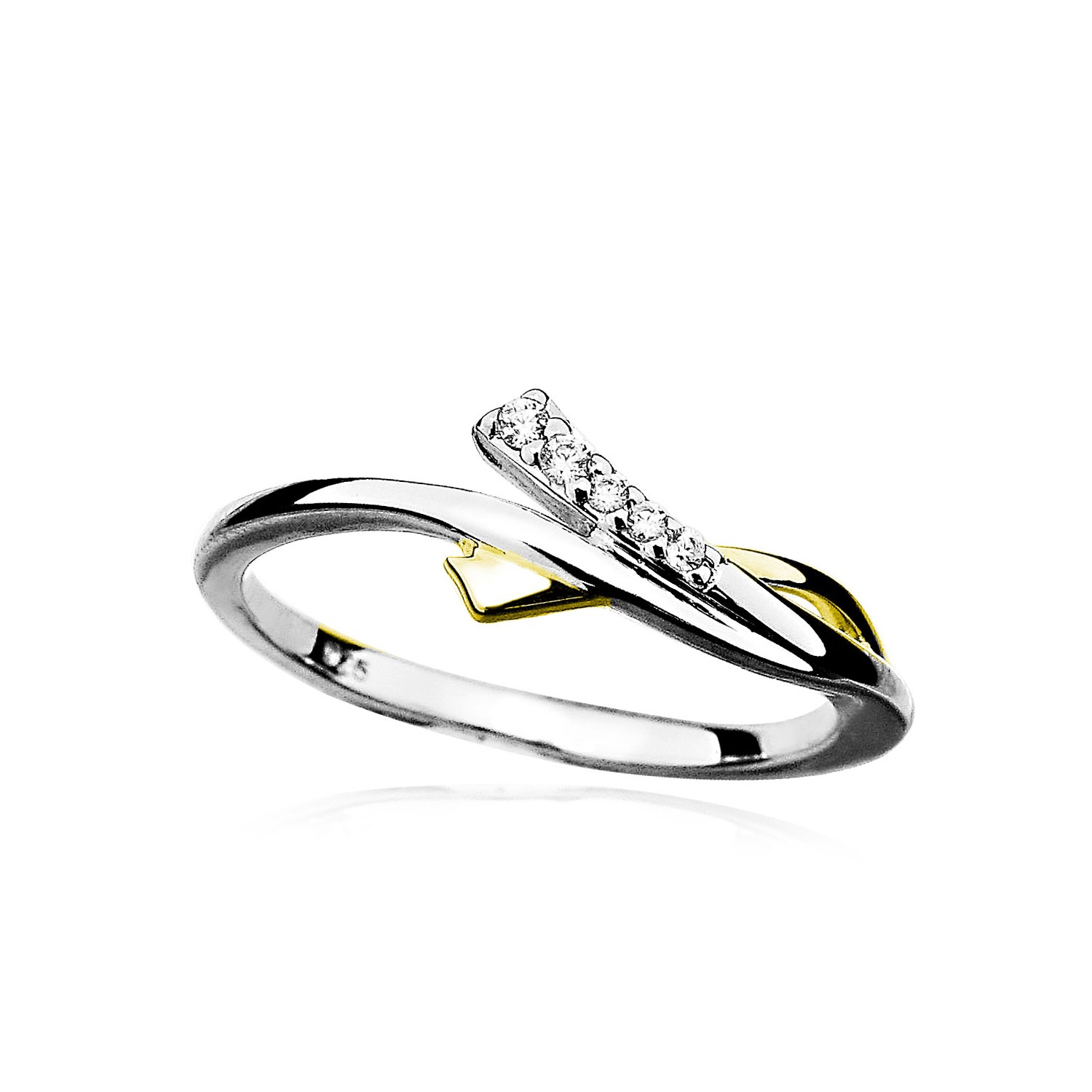MOISS Moiss stříbrný prsten CAITHLIN GOLD R0000929 Velikost 55 mm R0000930