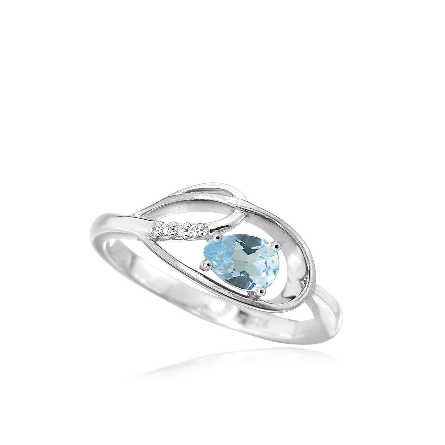 MOISS Moiss stříbrný prsten MARISA s MODRÝM TOPAZEM RG000022 Velikost 59 mm RG000101