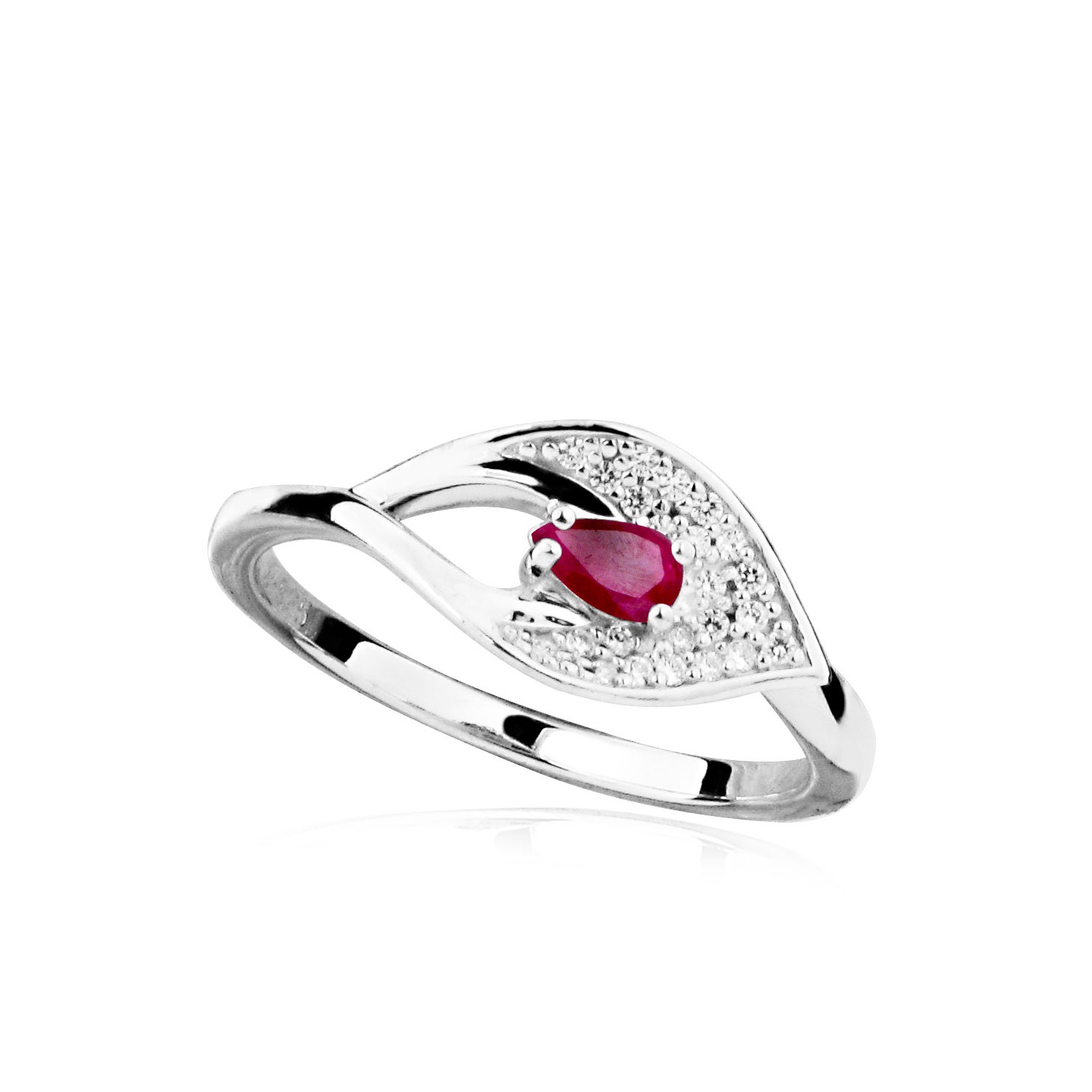 MOISS Moiss stříbrný prsten MARITA s RUBÍNEM RG000053 Velikost 53 mm RG000053 + doprava ZDARMA