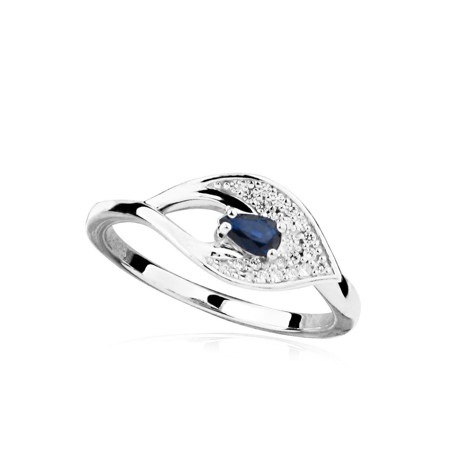 MOISS Moiss stříbrný prsten MARITA s MODRÝM SAFÍREM RG000057 Velikost 55 mm RG000057 + doprava ZDARMA
