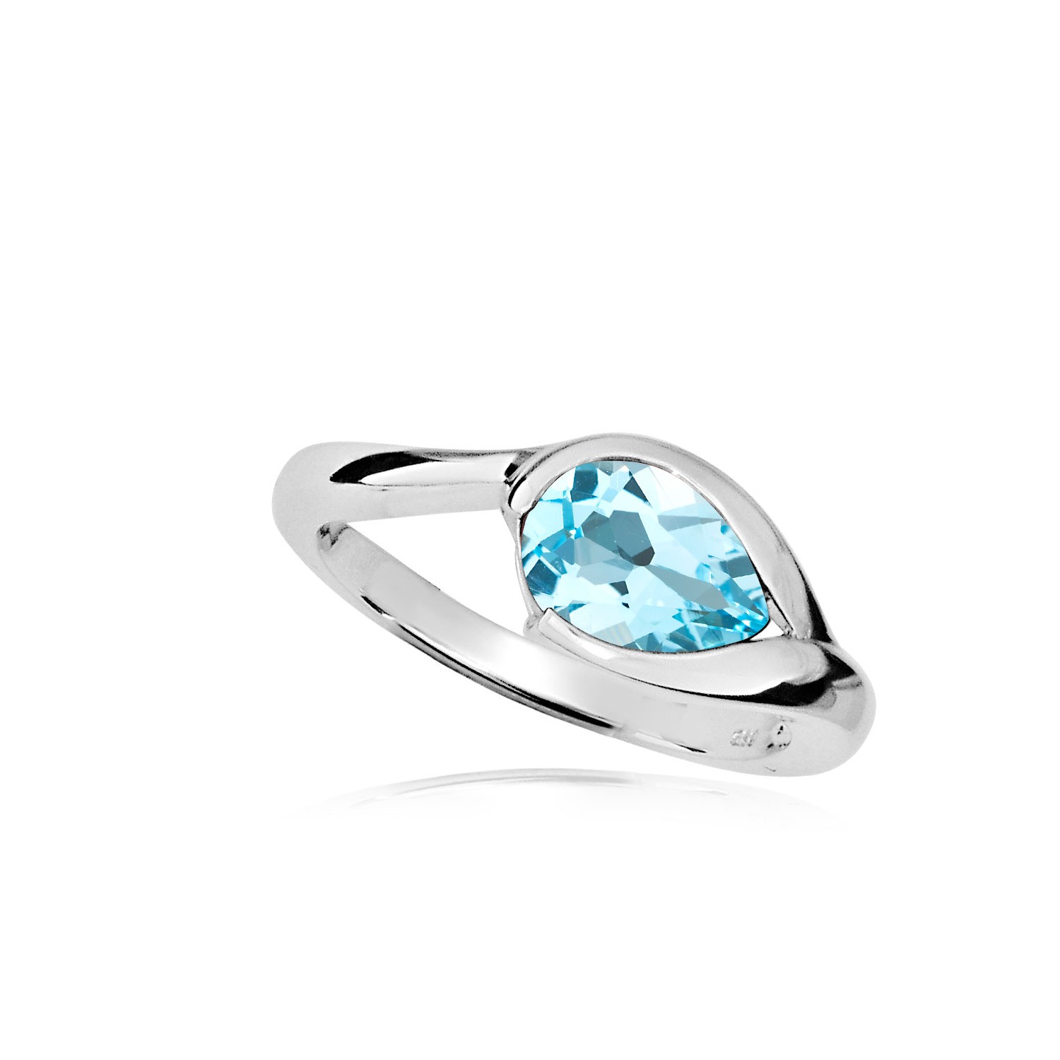 MOISS Moiss stříbrný prsten CAMILA s MODRÝM TOPAZEM RG000076 Velikost 55 mm RG000077