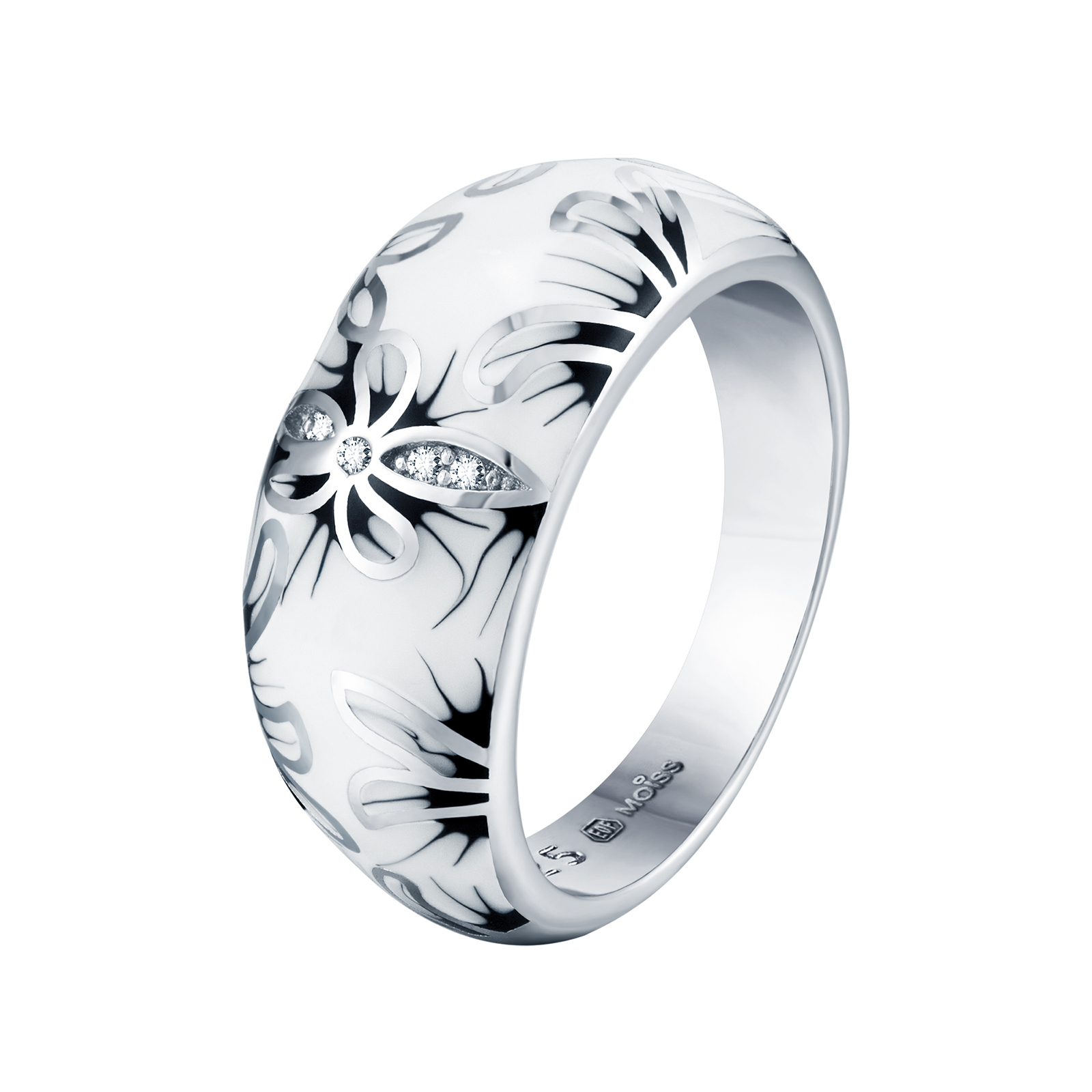 MOISS Moiss stříbrný prsten MIRIAMA smalt R0001549 Velikost 55 mm R0001549