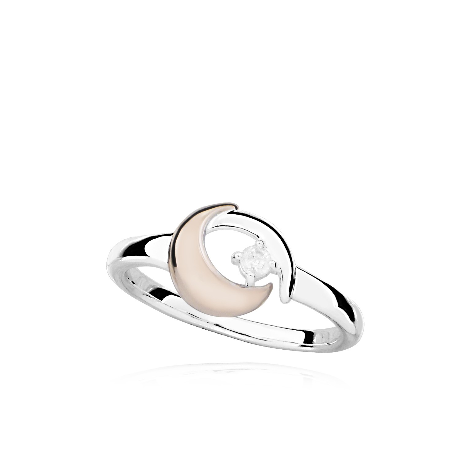 MOISS Moiss stříbrný prsten ELISABETA BICOLOR ROSE R0001852 Velikost 56 mm R0001854