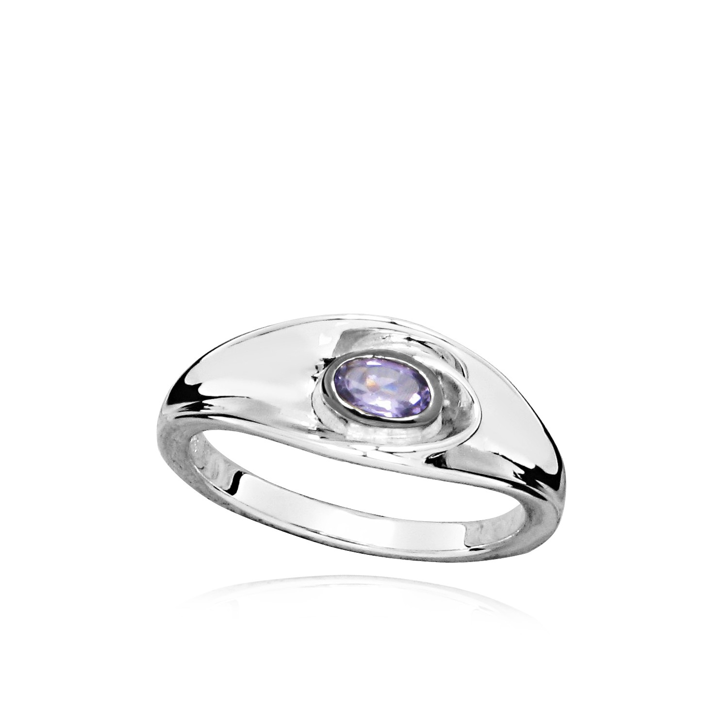 MOISS Moiss stříbrný prsten MARLEN BICOLOR BLACK s AMETYSTEM RG000117 Velikost 57 mm RG000117