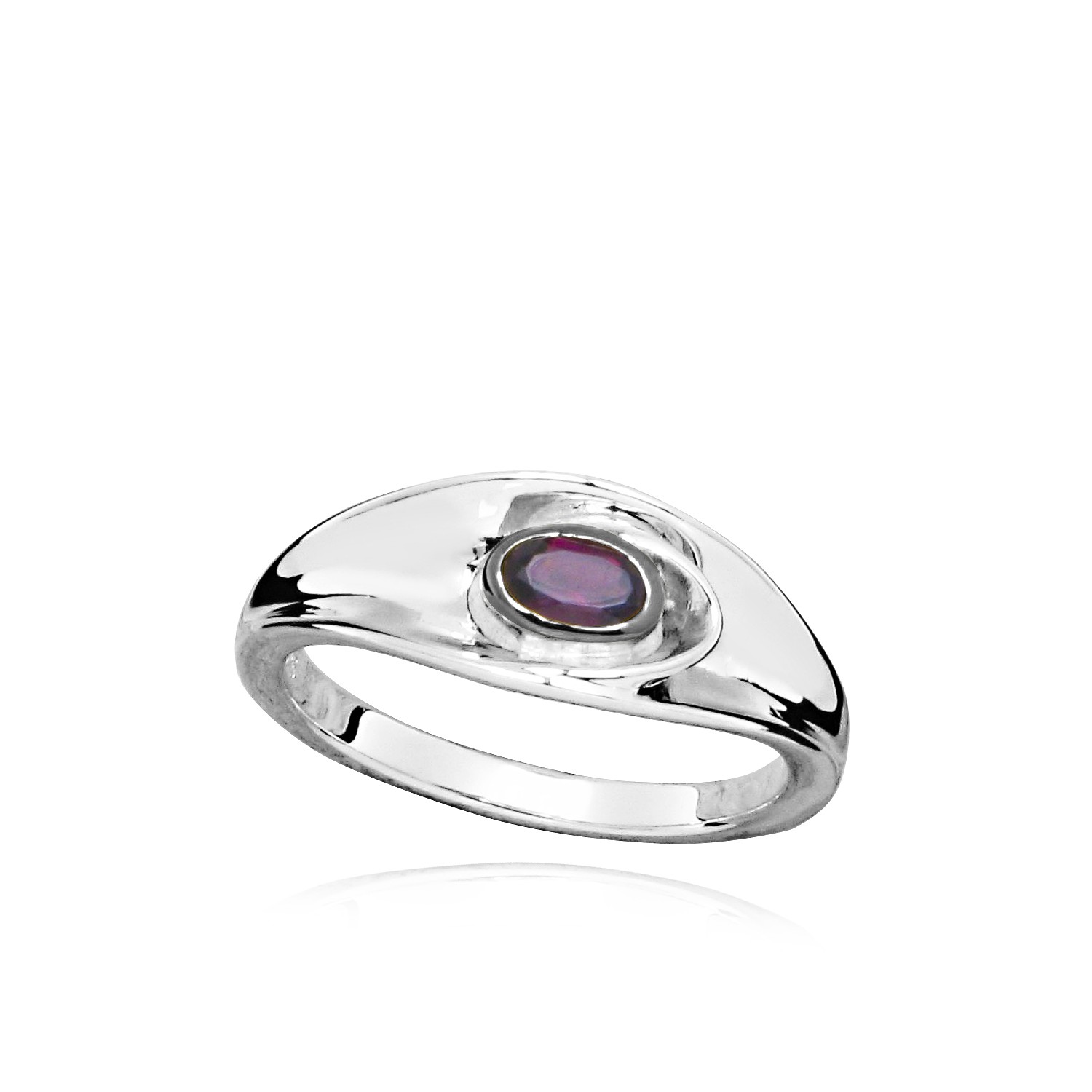 MOISS Moiss stříbrný prsten MARLEN BICOLOR BLACK s GRANÁTEM RG000135 Velikost 55 mm RG000136