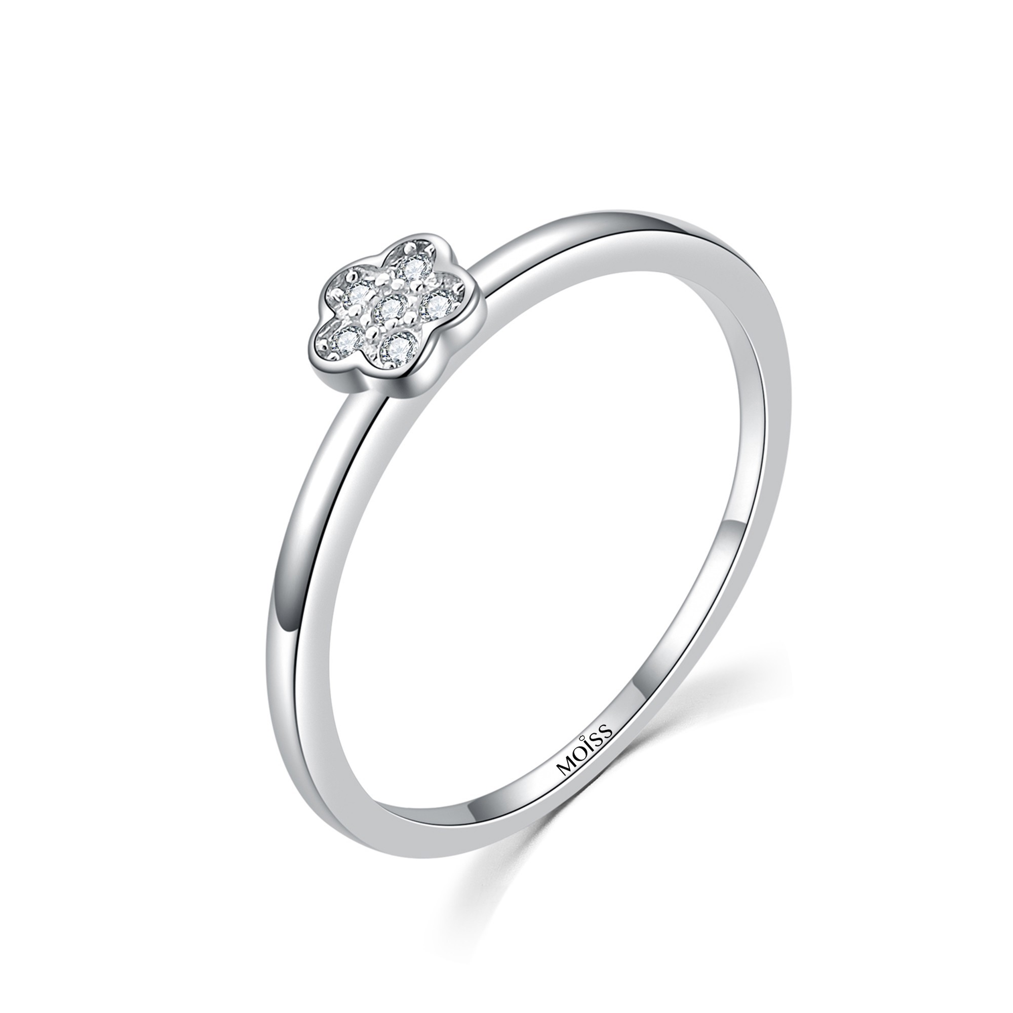 MOISS Moiss stříbrný prsten KVĚTINA R0001946 Velikost 56 mm R0004246