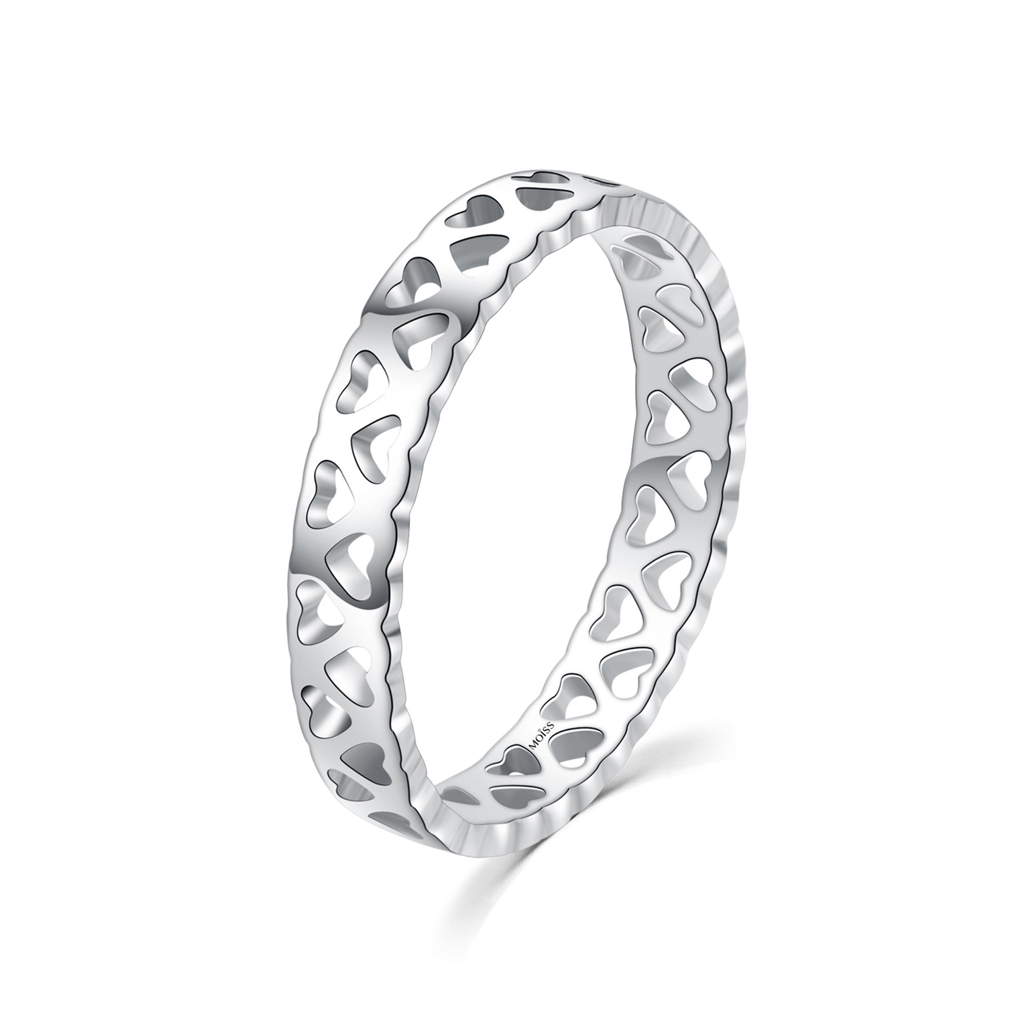 MOISS Moiss stříbrný SRDÍČKOVÝ prsten R0002048 Velikost 50 mm R0002051