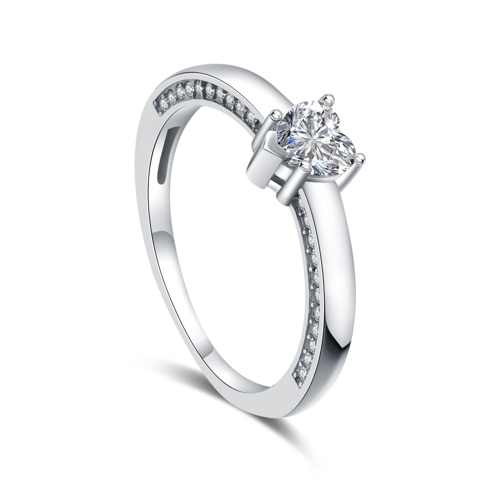 MOISS Moiss stříbrný zásnubní prsten SRDCE R0002085 Velikost 51 mm R0002085