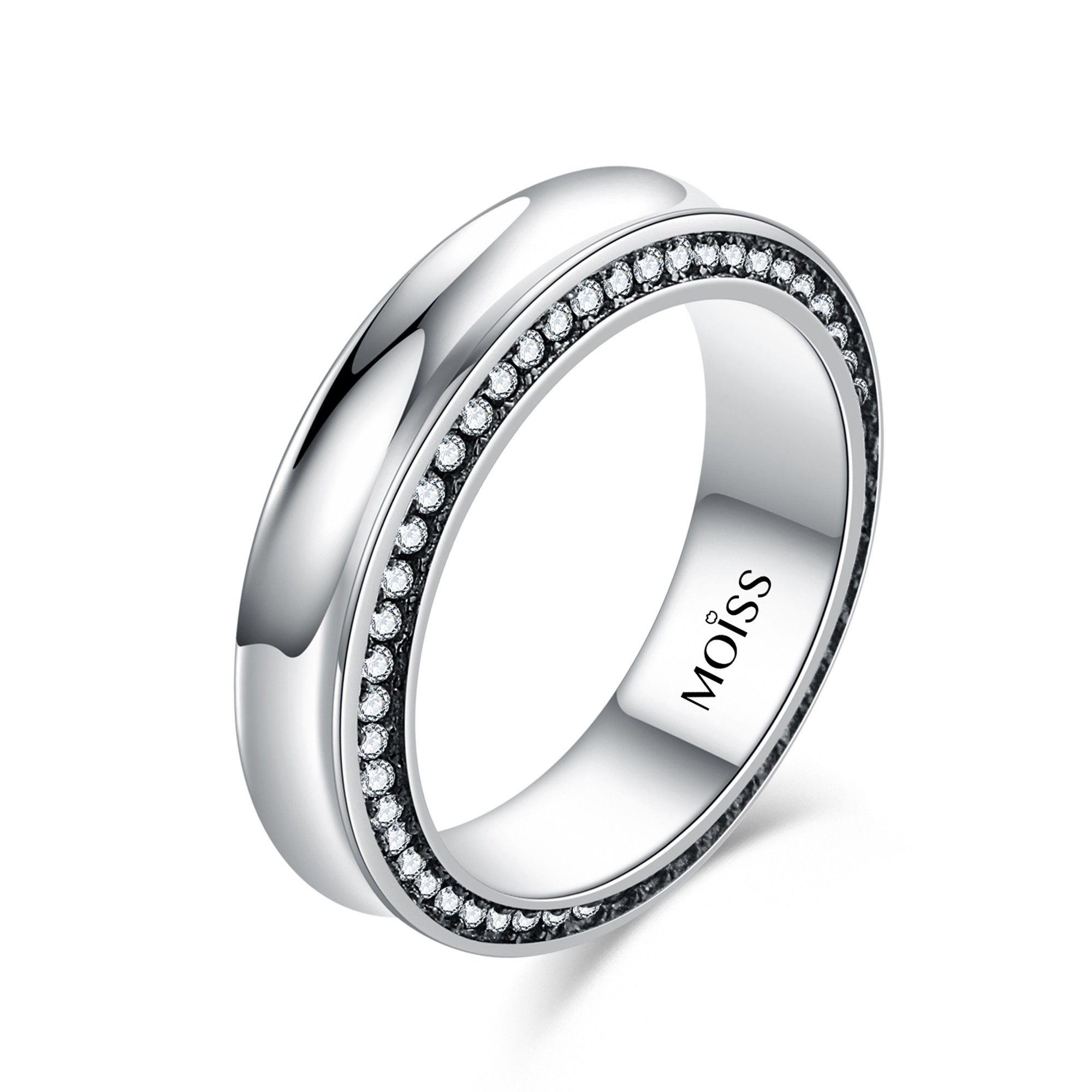 MOISS Moiss stříbrný prsten CAROL BLACK R0002133 Velikost 57 mm R0002135