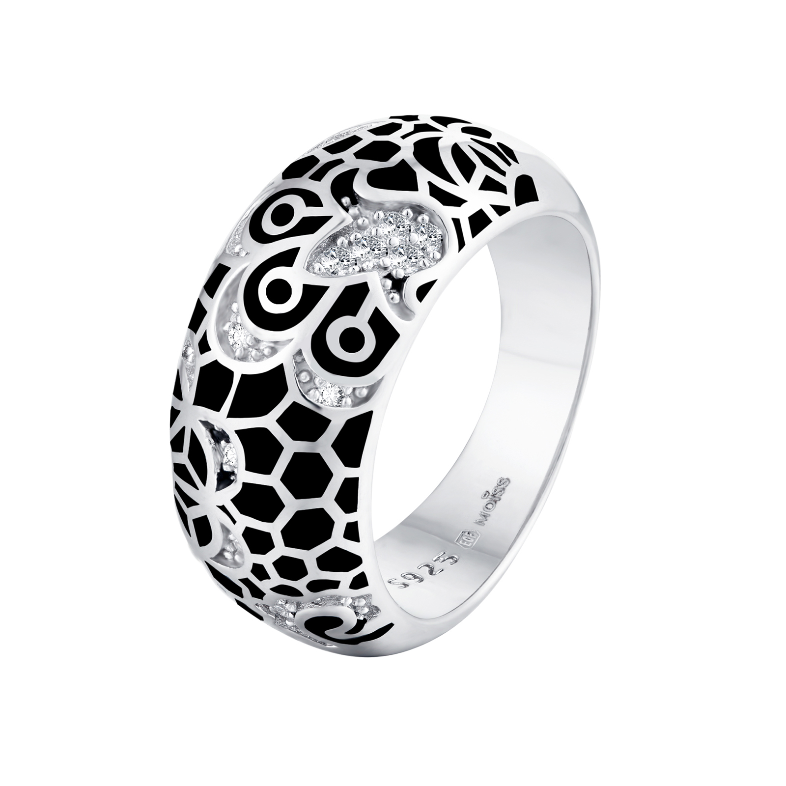 MOISS Moiss stříbrný prsten MLADENA smalt R0002252 Velikost 60 mm R0002255