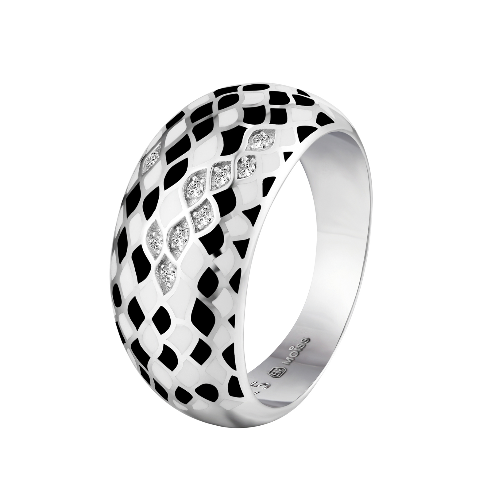 MOISS Moiss stříbrný prsten MONICA smalt R0002280 Velikost 56 mm R0002280