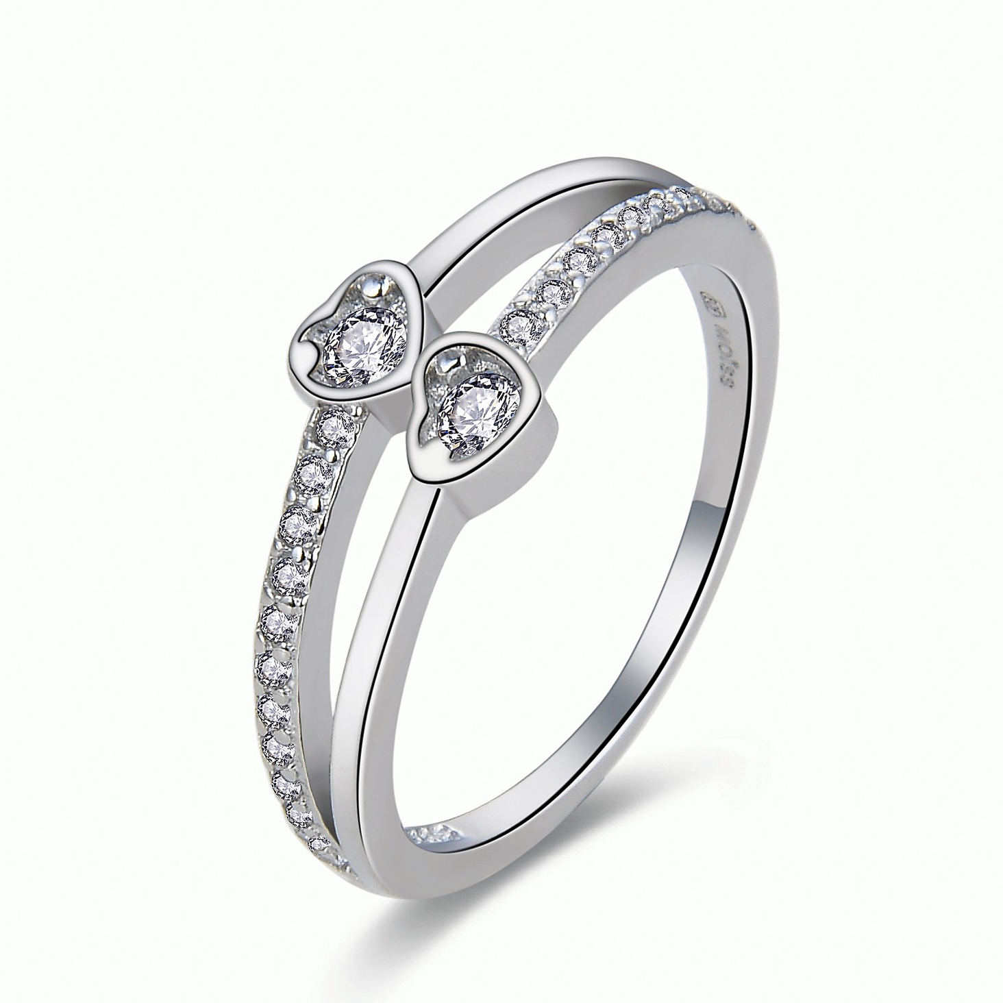 MOISS Moiss stříbrný prsten SRDCE R0002338 Velikost 44 mm R0002338
