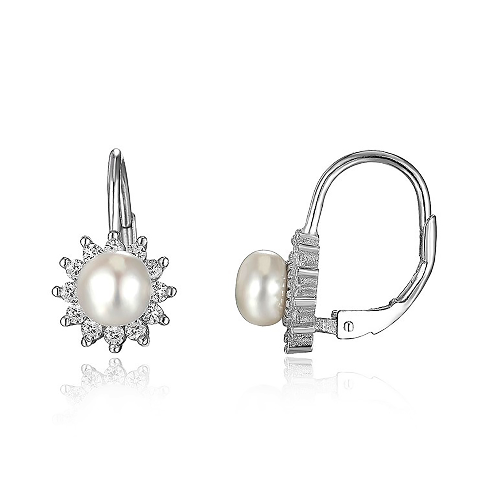 Moonpearls Moiss stříbrné náušnice IBOLYA s pravou říční perlou EP000177 EP000177