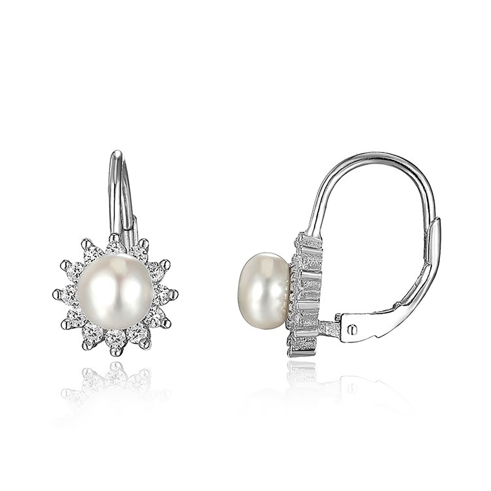 Moonpearls Moiss stříbrné náušnice IBOLYA s pravou říční perlou EP000178 EP000178