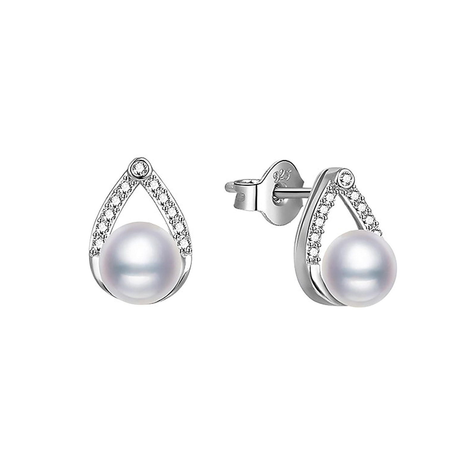 Moonpearls Moiss stříbrné náušnice KRISTA s pravými říčními perlami EP000179 EP000179