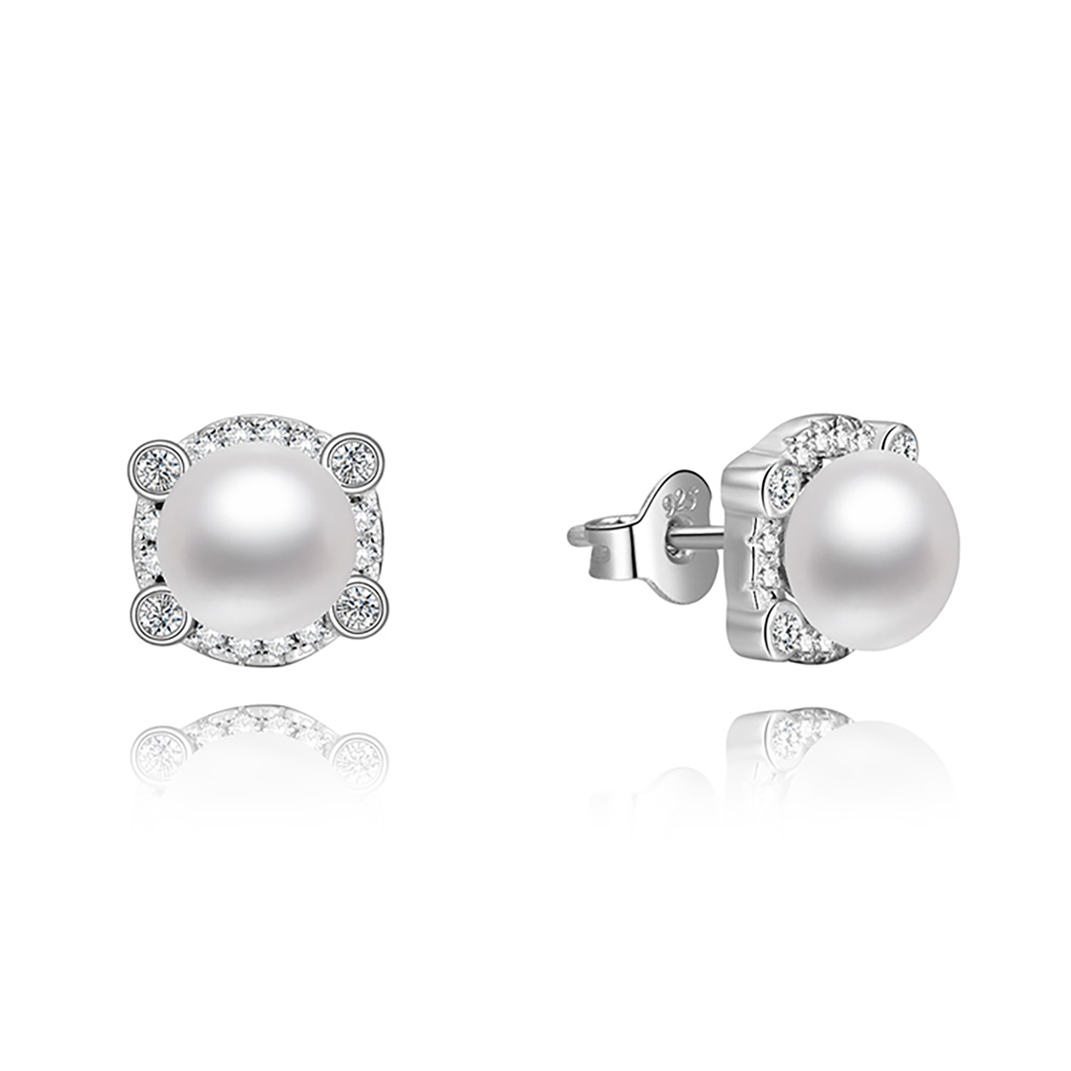 Moonpearls Moiss stříbrné náušnice LELA s pravými říčními perlami EP000184 EP000184