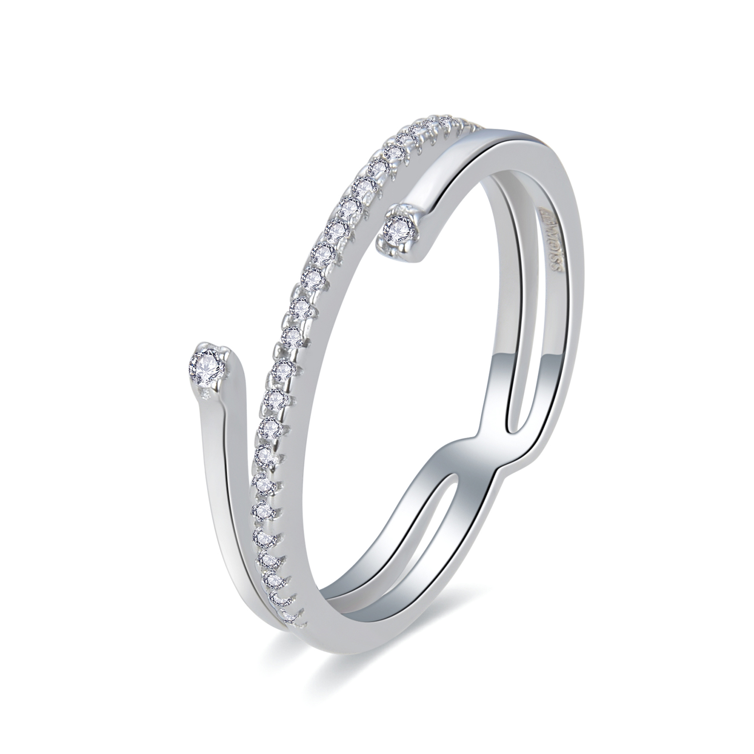 MOISS Moiss stříbrný prsten LORA R0002524 Velikost 52 mm R0002524