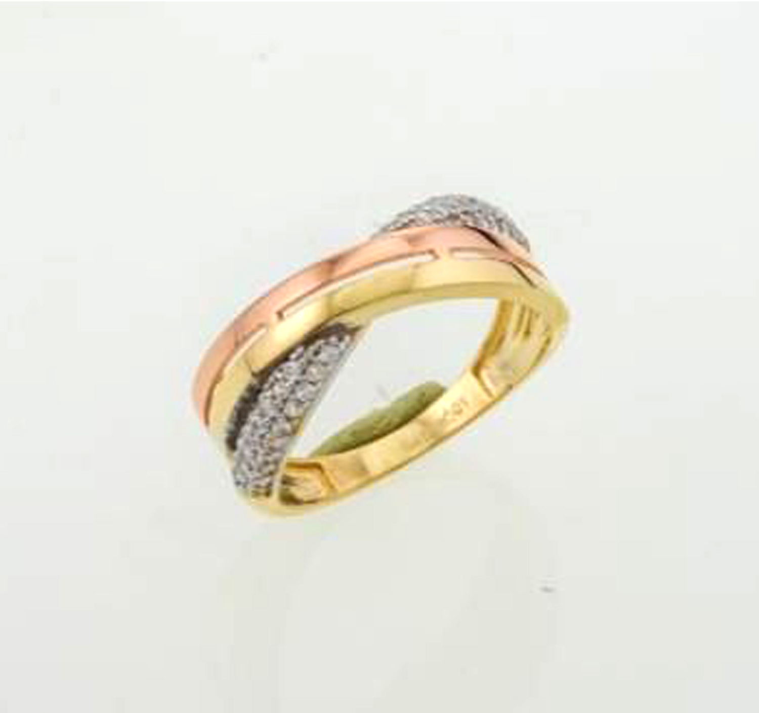 MOISS Moiss prsten ze žlutého zlata BEATE TRICOLOR RA100010 Velikost 58 mm RA100012 + doprava ZDARMA