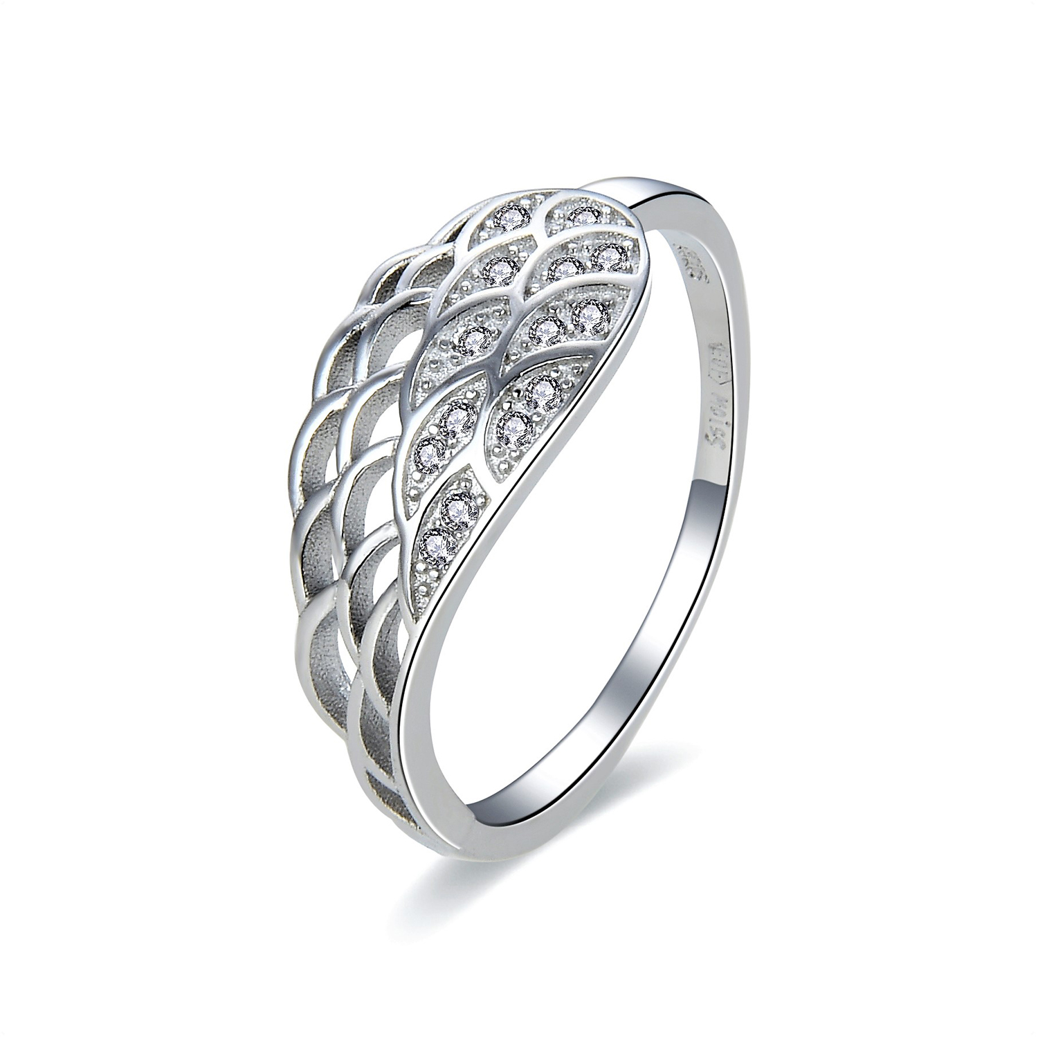 MOISS Moiss stříbrný prsten ANDĚLSKÉ KŘÍDLO R0002757 Velikost 60 mm R0002761