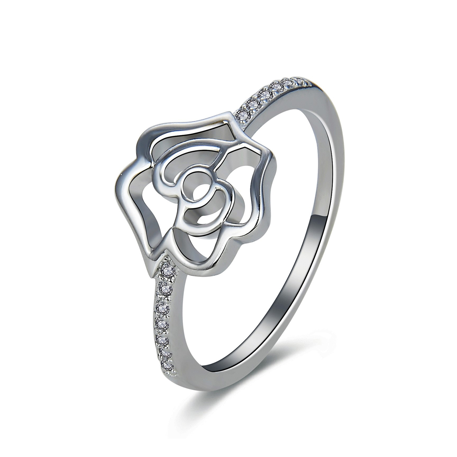 MOISS Moiss stříbrný prsten KVĚTINA R0002719 Velikost 56 mm R0002722