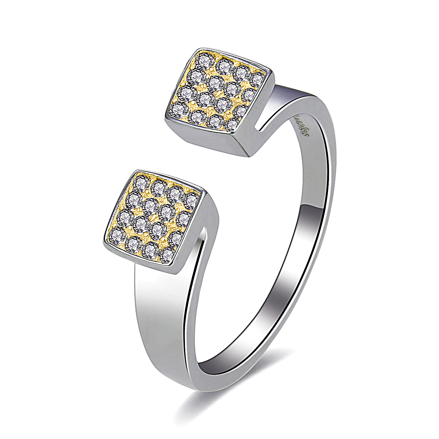 MOISS Moiss stříbrný prsten BELEN BICOLOR GOLD R0002700 Velikost 60 mm R0002704