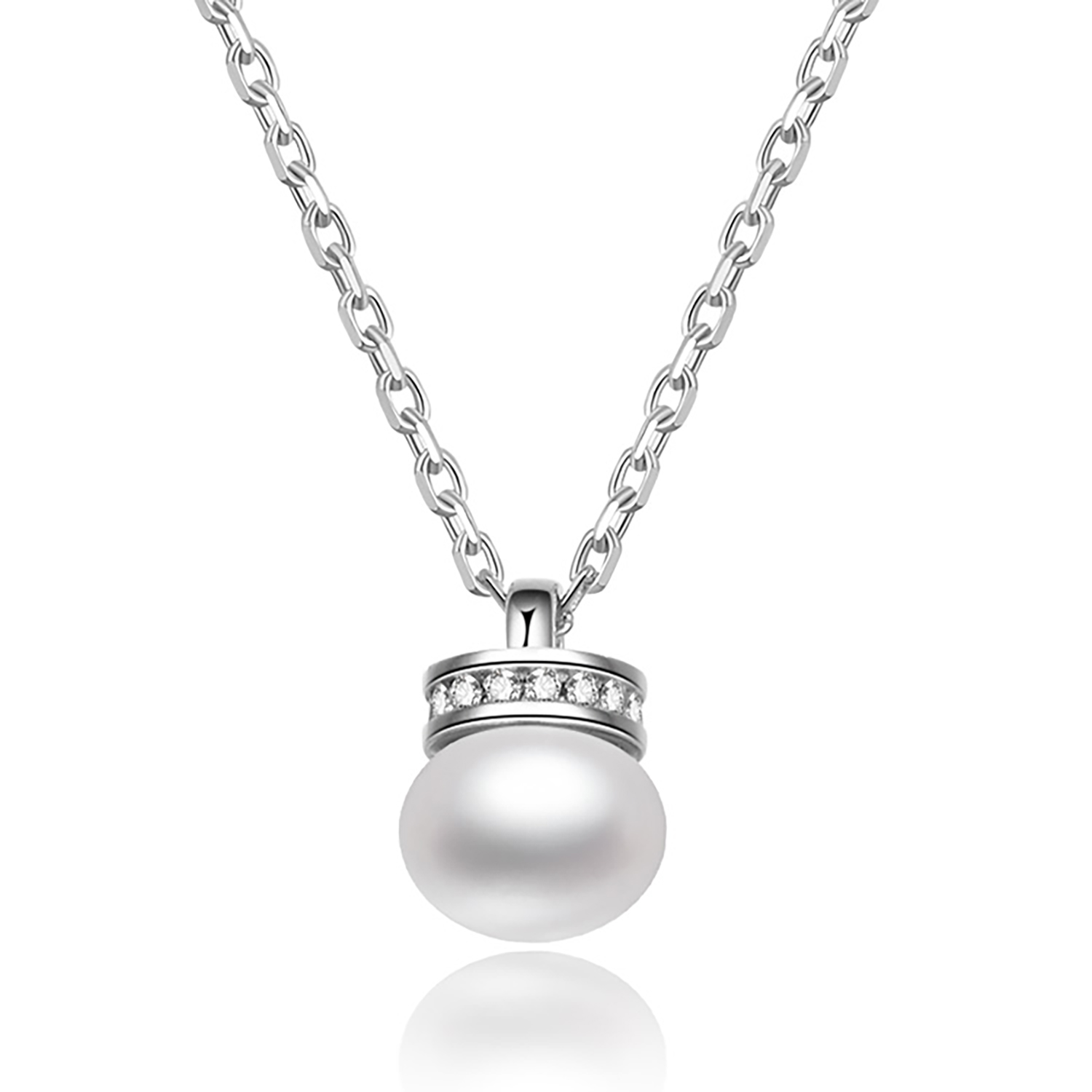 MOISS Moiss stříbrný náhrdelník LOTTY s pravou říční perlou NP000075 NP000075